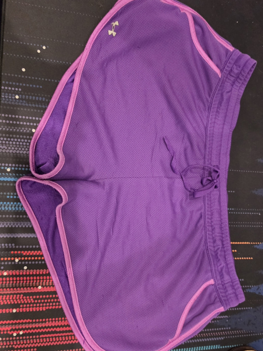 Under Armour Purple Athletic Mesh Shorts with Pink Trim